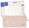 POPRUN Taschenkalender 2025 auf Englisch mit Monatsansicht, 17,4 x 8,3 cm, schmal, Geldbörsengröße, Monatsplaner 25 für Tasche, 64 Seiten, Hardcover aus PU-Leder (zartes Rosa)