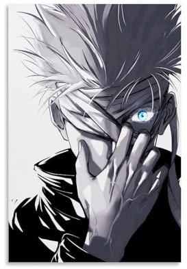 TNERPAR Jujutsu Kaisen Gojo Satoru Poster Dekorative Malerei Leinwand Wandkunst Wohnzimmer Poster Schlafzimmer Malerei,Wandkunst Bilddruck Moderne Familienzimmer Dekor 12x18inch(30x45cm)