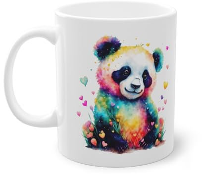 Teecustom Mug Panda Coloré Céramique 325ml (11oz) Idée Cadeau Anniversaire Fête des Pères