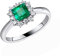 Bishilin Ring Smaragd Weißgold 585 18k Echt, Damen Ringe Blume mit 1ct Smaragd Eheringe Verlobungsringe Nickelfrei für Frauen Größe57 (18.1)