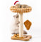 MEWOOFUN Cat Scratching Post With Bed, Small Tree for Indoor Cats, Nature Sisal Scratcher With Plush Perch for Kitten & Large Cats, Toys Tower With Balls, Stable Stand (Brown, 64CM)