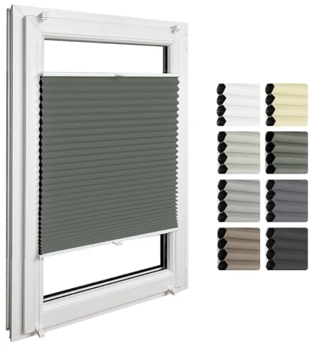 Home-Vision Premium Doppelplissee mit Klemmfix Weiß-Dunkelgrün B50xH120cm | Wabenplissee ohne Bohren Modern Klemmfix Blickdicht Plissee Sonnenschutz Hitzeschutz Jalousie für Fenster Thermo