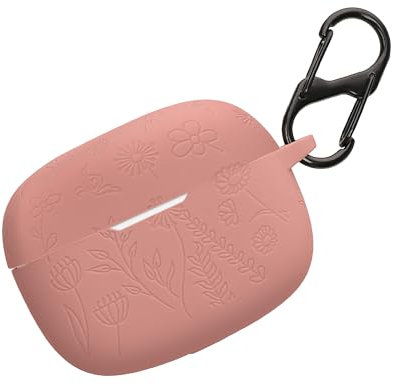 kwmobile Silicone Carry Case Compatible with JBL Wave 200TWS Cover - Embossed Soft Rubber Pouch - Embossed Pattern