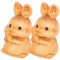 Zerodeko 2St Kaninchen aus Holz Hasen osterhasen holzhasen Ostern Dekoration Geschenkideen für Ostern Figur Einhorn coop Holzgeschnitztes Kaninchen Desktop-Hase-Verzierung hölzern