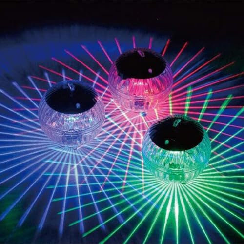 Honseadek Solar Water Floating Floating Waterproof Pond Color Change Fountain Light, LED Glow Ball Lamp for Pools Pond Fountain Garden Party Tub Home Decor