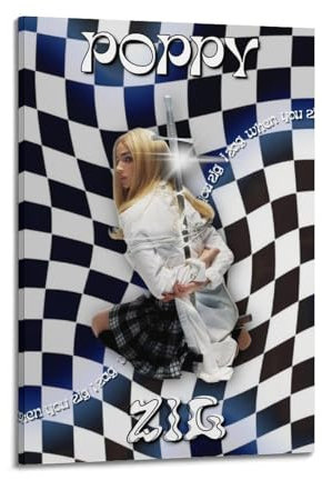 GUOIWIN Poppy Poster, Rapper, Musik, signiert, limitierte Poster, Albumcover, Poster, Leinwand, Wandkunst, Raum, ästhetische Poster, Musik, Klassenzimmer, Schlafzimmer, Wanddekoration, Kunst, 30 x 45