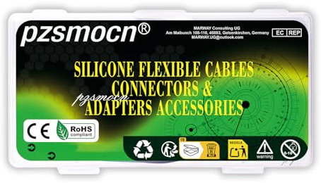 pzsmocn Flexible Silikon Jumper Wire Kabel Steckbrücken 24AWG 20cm，10Sets/60Stück für Dupont Steckverbinder 2,54mm 4-Polig Schwarz Female-Female Stecker Adapter Solderless Drahtbrücken für Breadboard