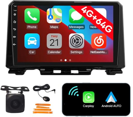 [4G 64G] Android Car Stereo FM Radio Carplay Android Auto 9 Touchscreen Headunit Media Player with Backup Kamera Für Suzuki Jimny 2018 2019 2020