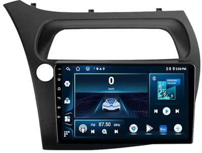 Android 13 2 DIN Car Radio Stereo para Honda Civic Hatchback 2006-2011 9 Pulgadas Autoradio con WiFi GPS Rear View Camera RDS FM BT DVR SWC Ventilador de refrigeración(2+32G)