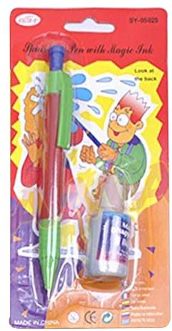 Mimoqk Water Spray Joke Pen, Prank, einziehbarer Stift mit Mist Funktion, lustig, praktisch, neuartiges Gadget für Damen, Herren, Kinder, Teenager, Freunde, Familie, Büro, Schule, 15,7 x 8,9 x 1,9 cm