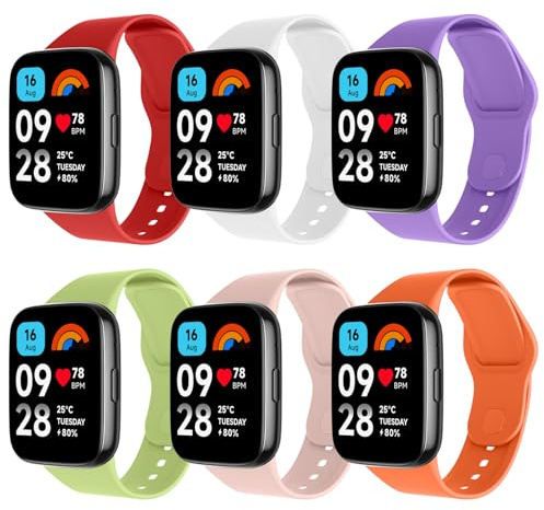 Coiwxmoi Cinturino per Xiaomi Redmi Watch 3 Active, Cinturino Morbido Silicone per Xiaomi Redmi Watch 3 Active da Donna Uomo