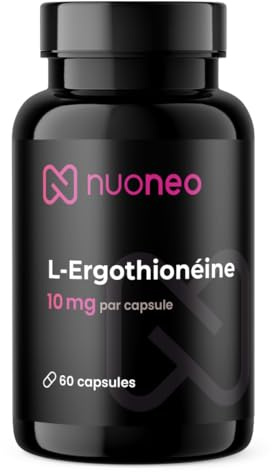 nuoneo L-Ergothionéine 10 mg – 60 gélules véganes – 2 mois | 10 mg de L-ergothionéine (MitoPrime®) par gélule · 2 mois · végan · testé en laboratoire · fabriqué en Allemagne