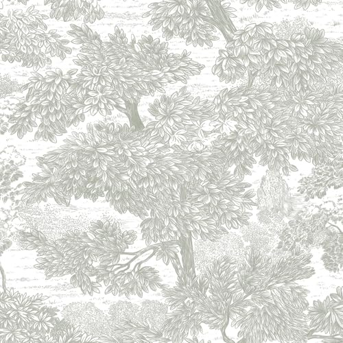 Yomshi Peel and Stick Wallpaper Modern Grey Tree Vinyl Film Sticky Back Wallpaper Self Adhesive Removable Renter Friendly Contact Paper for Table Bedroom Bathroom 44 × 300 cm