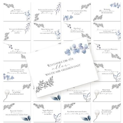 Logbuch-Verlag Affirmationskarten Trauer 24er Set – Trauersprüche & Zuspruch in schweren Zeiten, 8,5 x 5,5 cm – Trostkarten Geschenk Trauernde