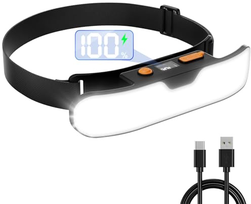 Mohard Torcia Frontale LED Ricaricabile, Fascio Ampio 230° Display Digitale | Potente & 90° Regolabile Lampada Portatile Torcia Testa Professionale IPX5, Accessori Torce Campeggio/Trekking/Corsa/Pesca