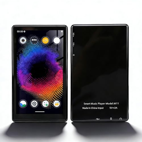 SENECESLI MP3-Player mit Dualband-WLAN und Bluetooth 5.0, Unterstützung für, 5-Zoll-Touchscreen, Verlustfreiem HiFi-Audio, UKW-Radio, E-Book-Reader, Rekorder, Dateimanager für (Black)