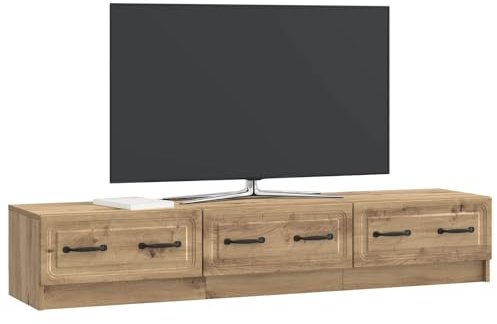 vidaXL TV-Schränk Artisan-Eiche 147 x 34,5 x 27 cm Holzwerkstoff, Moderner Medien-Lowboard, Holzschrank, schickes Design, platzsparende Lösung für Dein Wohnzimmer, viel Stauraum