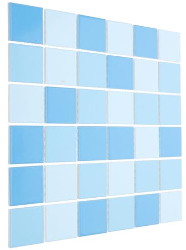 MALUGOGO Carreaux de piscine en céramique bleue 30,5 x 30,5 cm Carreaux robustes pour piscines extérieures et murs de salle de bain Installation facile