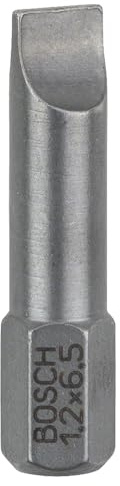 Bosch Professional Bit Extra-Hart für Längsschlitz-Schrauben (S1,2 x 6,5; Länge: 25 mm, 3 Stück)