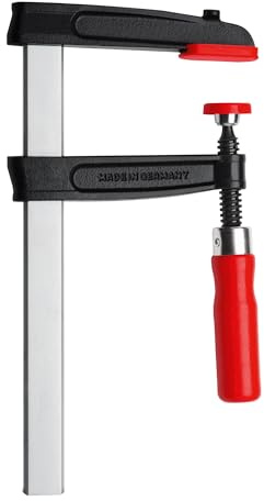 BESSEY Temperguss-Schraubzwinge TGRC25B8, Spannweite 250 mm Ausladung 80 mm, Stabile Hohlprofilschiene mit Riffelung, Gewicht 0,82 Kg
