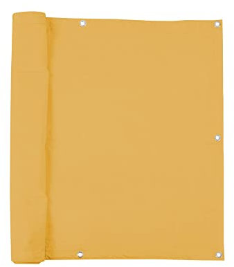 jarolift Brise Vue pour Balcon, Revêtement et Pare Vue de Balcon, Protection Contre Le Vent et Le Soleil, Étanche Á l'eau, 500 x 90 cm (24 Oeillets), Jaune