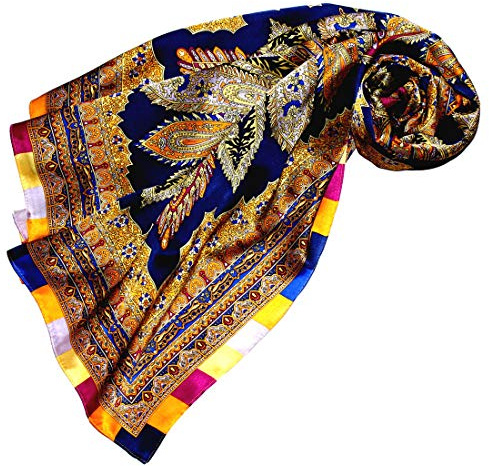 Lorenzo Cana Damen Seidentuch aufwändig bedrucktes Tuch 100% Seide 100 cm x 100 cm harmonische Farben Damentuch Schaltuch 89087