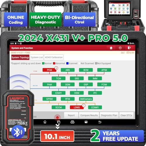 LAUNCH X431 PRO3 V+ 5.0 Bidirectional Scan Tool, OEM Topology, Scan HD Trucks, ECU Coding, 41+ Services, All System Diagnose, 2-Year Free Update