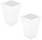 CrazyGadget 2 x Large Milano Tall Planter Square Plastic Garden Flower Plant Pot Gloss Finish WHITE