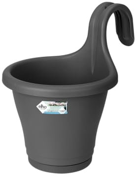 elho Corsica Easy Hanger Single 27 - Planter for Balcony & Outdoor - Ø 26.5 x H 26.3 cm - Black/Anthracite