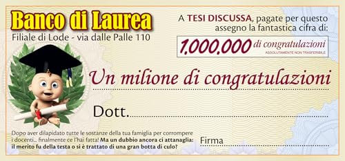 Bombo Biglietto Assegno Laurea