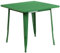 Flash Furniture Felix Tisch für drinnen und draußen, quadratisch, Metall, 80 cm, Grün