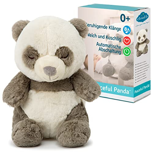 Cloud b Machine à Sons Apaisants | Animal en Peluche | 4 bruits Blancs et 4 berceuses | Arrêt Automatique | Peluche Musicale Berceuse Peaceful Panda
