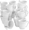 MALACASA Série Flora Tasse à Café en Porcelaine, Mugs Carrée 330 ML (24 Pièces, Série Mario-Blanc)