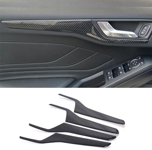 HIGH FLYING für Focus MK4 2019-2025 Schrägheck (Passt nicht zum Focus Turnier) Interieur Tür Dekor 4-er Set ABS Kunststoff (Kohlefaserfarbe)