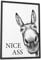 Papierschmiede® Bilder Home mit Rahmen A3 (42x30 cm) Spruch Poster Zuhause Schrift Bild Wanddeko in schwarz weiß, Sprüche für Wohnzimmer Büro Badezimmer WC Deko Klospruch Gäste WC, Esel Nice Ass