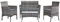 Panana Rattan Garden Furniture 4 Piece Set Table Sofa Chair Patio Outdoor Conservatory Indoor MIxed Grey with Grey Cushions