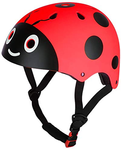 Wopohy Kinder Fahrradhelm Radhelm Niedlicher Marienkäfer Skateboard Helm für Kinderroller Skateboard Radfahren