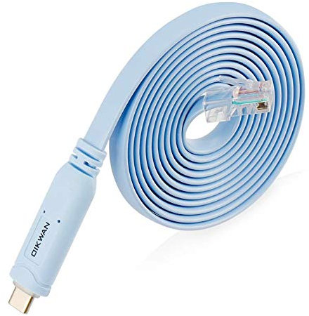OIKWAN 10ft USB-C to RJ45 Serial Adapter,USB C to Console Cable Essential Accessory Compatible with Cisco, NETGEAR, Ubiquity,Routers/Switches for Laptops