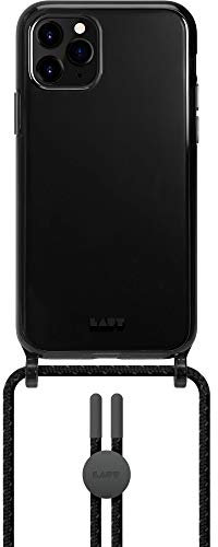 LAUT - Crystal-X Necklace case für die iPhone 12 / iPhone 12 Pro | Aufprallschutz bis zu 13 Fuß/4 Meter | Längenverstellbare Kordel | Glasklares Design • Ultra Black
