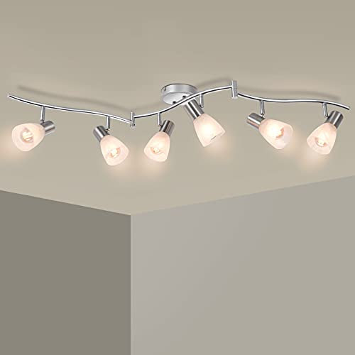 Unikcst 6 Flammig Deckenstrahler E14 LED Deckenleuchte Schwenkbar Modern Deckenlampe 230V 35W Wohnzimmer Schlafzimmer Ohne Leuchtmittel