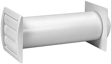 Wall Fixing Ventilation Duct Kit - 100mm / 4 - with Gravity Flaps and Duct Flange