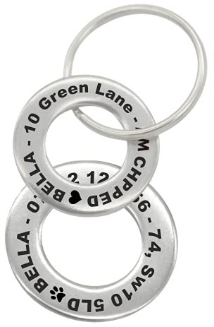 Personalised Engraved Pet Disc Dog ID Tag Steel Washer Tags with Free Engraving (20mm & 24mm Set)