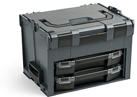 L-BOXX Sortimo LS BOXX 306 | inkl. i-BOXX 72 C3 & i-BOXX 72 I3 in Anthrazit | Professioneller Werkzeugkoffer leer | Werkzeugkiste leer Kunststoff