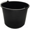 Black Building Bucket Strong Mixing Mortar Container Tub - Very Robust Plasterers Caste – LEPD Material - Reinforced Bottom. (12 Litres)