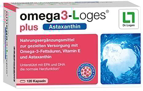omega3-Loges® plus Astaxanthin - 120 Kapseln - Omega-3-Fettsäuren in Premium-Qualität mit einem hohen Anteil an DHA und EPA