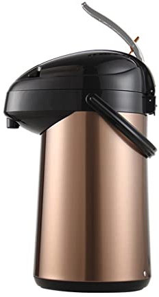 Stainless Steel Thermal Coffee Carafe, Double Wall Vacuum Insulated Thermos Airpot with Pump, Large Water Coffee and Beverage Dispenser, 24 Hour Heat 48 Hour Cold Retention ( Size : Style 2-3L-Gold )