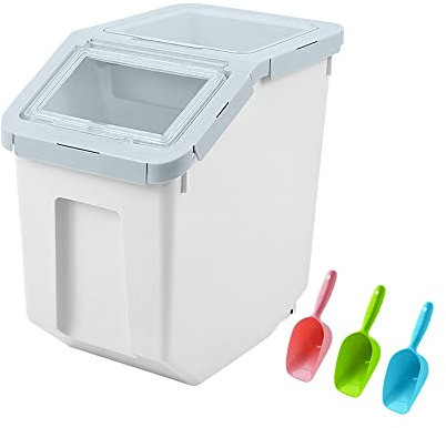 Uotyle Futtertonne, Großer Futtertonne Hund Luftdicht Tierfutterbehälter Mit Deckel ＆ Futterschaufel PP Tierfutterbehälter Für Hundefutter Katzenfutter Aufbewahrung（Cyan）