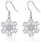 Josfeva Weihnachten Ohrringe Silber 925 Hängend, Schneeflocke Ohrhänger Lang Mit Weiß Zirkonia, Damen Schmuck Mit Geschenkbox, Weihnachts Geschenk für Freundin