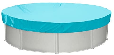 FLORALEAF Round Pool Cover 9-ft Terylene Waterproof Dustproof Safety Covers Heavy Duty Strong Double Stitched Seam Winter Cover for 6' Round Above Ground Pools (9', Light Green)