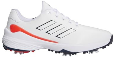 adidas Zapatos de golf ZG23 para hombre, Calzado blanco/azul marino universitario/rojo brillante, 9